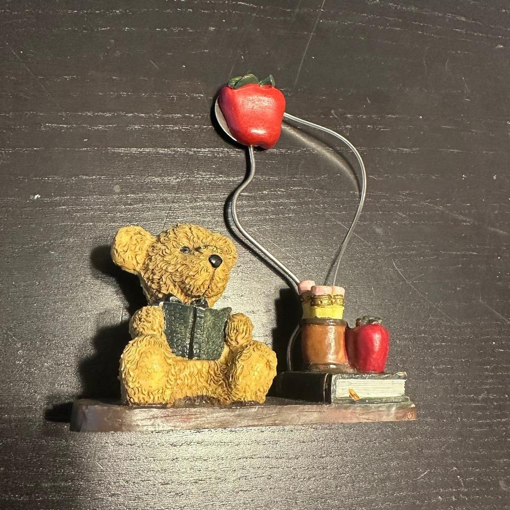 Boyds Bears Bearwear Teacher School Student Desk Note Photo Holder Apple